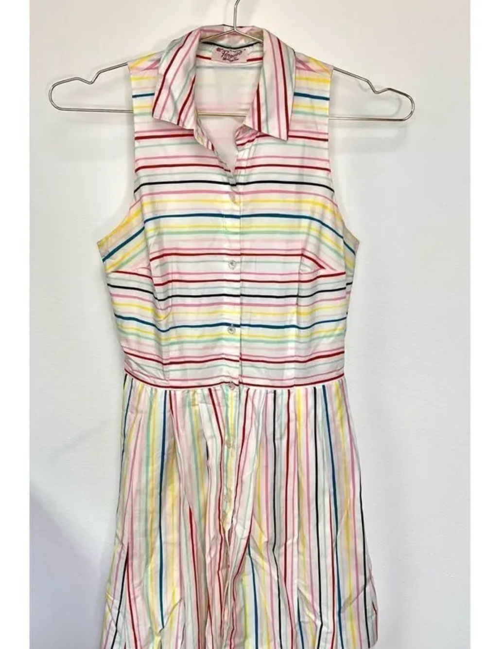 Sleeveless Button-Front Striped Shirt Dress - Multi Color - Original Penguin